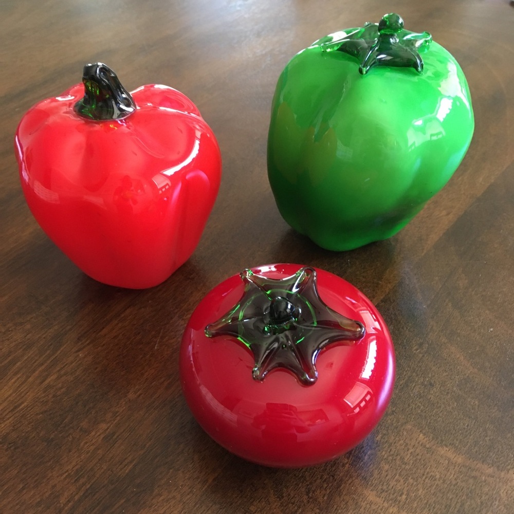 Glass Art Seeded Vegetables